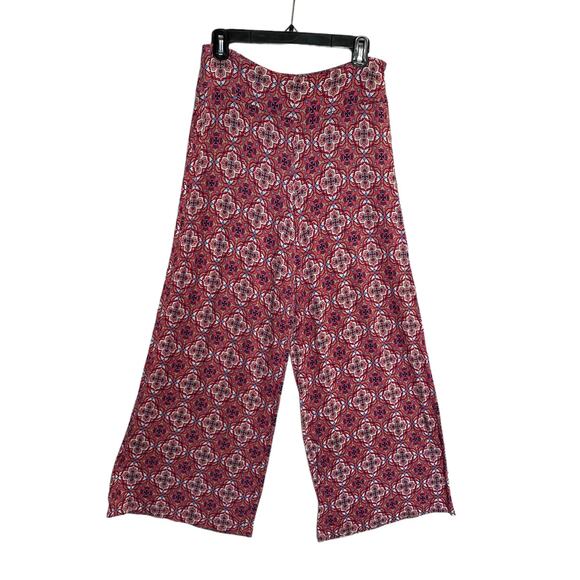 cato women colorful pull-on palazzo pants elastic waist sz s wide legs - Picture 1 of 10